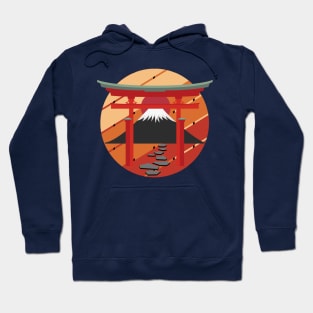 Retro Red Sun Tori Gate Hoodie